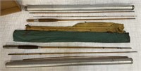 2) Vtg Fly Fishing Rods 1) Bamboo Mills & Sons