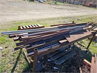 Entire lot of angle steel with rack 42"X96"X34"