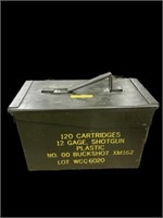 Military ammo box 12 gage shotgun cartridges