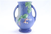Roseville Fuchsia Blue Handled Vase