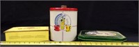 (1)Vintage Tin Container; (2) containers