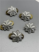 US Military silver tone leaf insignia pin lot