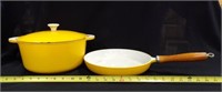 Finesse Yellow Enameled Cast Iron Pan & Dutch Oven