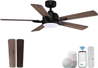 SEALED - 52” Smart Ceiling Fans with Lights Remote