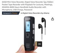 64GB Mini Voice Recorder