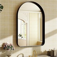5B-Arched Bathroom Mirror - Modern Black Mirr