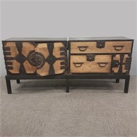 Oriental double chest on custom made stand 72 1/2"