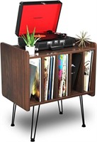 GentProd Brown Wood Vinyl Record Storage Stand wit