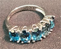 Sterling Silver Brazillian London Blue Topaz Ring