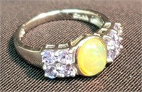 Sterling Silver Ethioian Opal & Tanzanite Ring