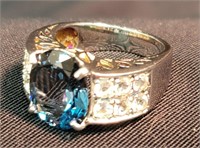 Sterling Silver Barehipani London Blue Topaz Ring