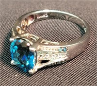Sterling Silver Barehipani London Blue Topaz Ring