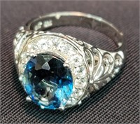 Sterling Silver Bareehipani London Blue Topaz Ring