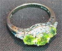 Sterling Silver 2.35CTW Peridot Ring