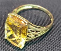 10k Yellow Gold Concave Brazilian Citrine Ring