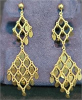 Vintage 14k Yellow Gold Dangle Earrings