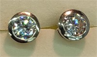 Sterling Silver Simulated Diamond Stud Earrings