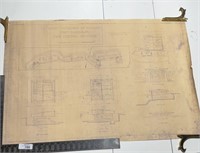 Old WAR DEPT blueprint coast, defenses of Panama,