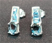 Sterling Silver London Blue Topaz Earrings