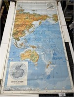 Old map north pole Region, Arctic Circle, army