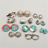 11 pieces Southwest sterling silver jewelry