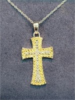 Sterling Silver Cross Design Pendant w/ Chain