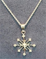 Sterling Silver Snowflake Pendant w/ Chain