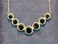 Sterling Silver 10.32CTW Black Spinel Necklace