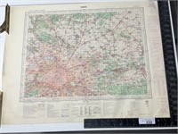 Old MAP 1957 CARTE DE FRANCE CHARTRES MAP PARIS