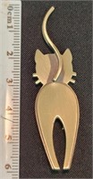 Sterling Silver Cat's Backside Pin / Broach