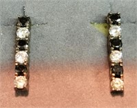 Vintage Sterling Silver CZ Stone Earrings