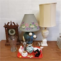 Lamps, Decoratives, Clock Lot