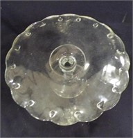 (2)Vintage Glass Pedestal Cake Stand Plate