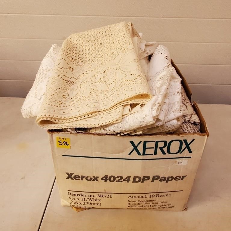 Box of Assorted Table Cloths