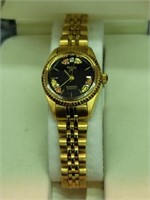 Lady's Black Hills Gold Inlaid Wrist Watch