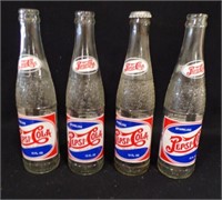 (4) Vintage Sparkling Pepsi Cola Bottles