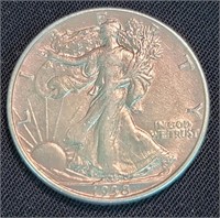 1938 US 90% Silver Walking Liberty Half Dollar