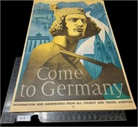 Antique poster come to Germany, Berlin, Germany