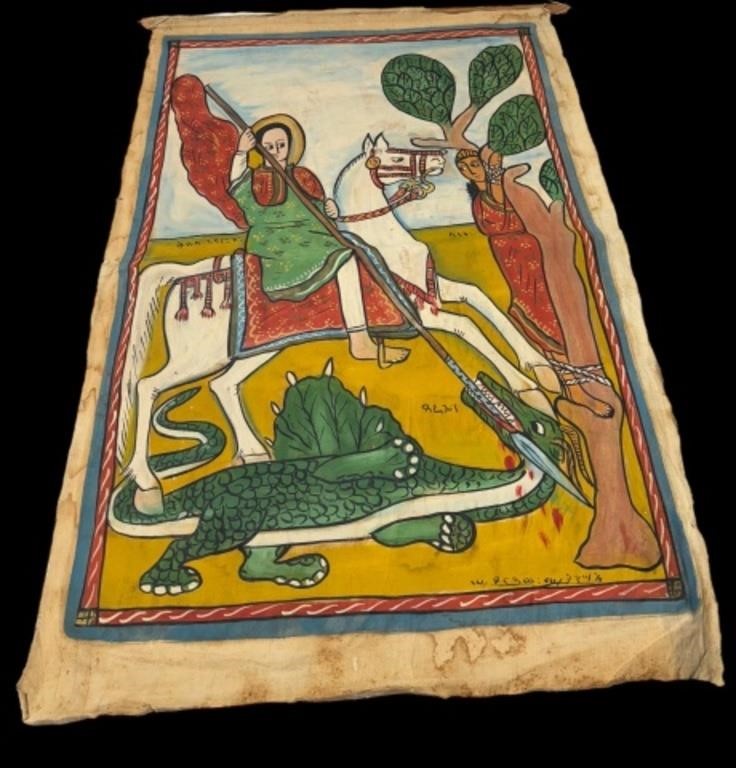 Antique artwork, oil on canvas, religious