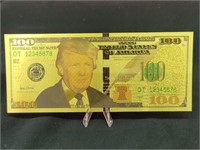 2016 $100 US Donald Trump Gold Foil Novelty Note