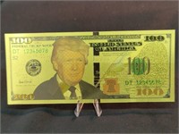 2016 $100 US Donald Trump Gold Foil Novelty Note