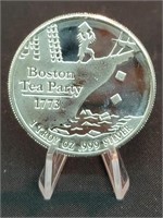 1oz .999 Fine Silver Boston Tea Party Round