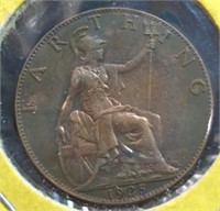 Uncirculated 1925 English farthing