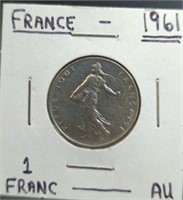 AU 1961 French coin