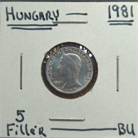 Brilliant, uncirculated 1981 Hungarian coin