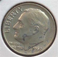 Uncirculated 1969 Roosevelt dime
