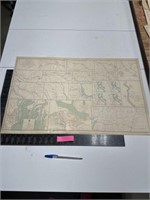 Old map Union & Confederate Armies 1861-1865 Army