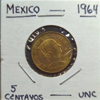 Uncirculated 1964 Mexican coin