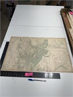 Old map Union & Confederate Armies 1861-1865 Army