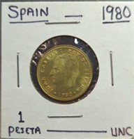Uncirculated 1980 Spanish coin